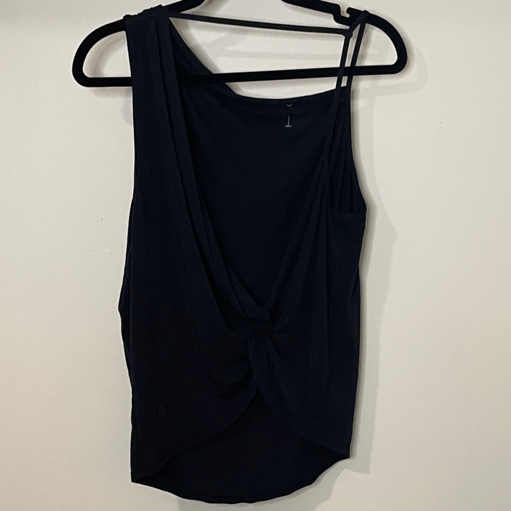 Lululemon Black One-Shoulder Top with Twist Fabric Back. No Tags. - Picture 3 of 6